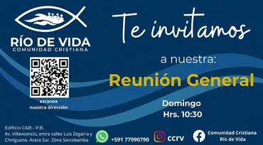 Invitación a las reuniones de Comunidad Cristiana Río de Vida